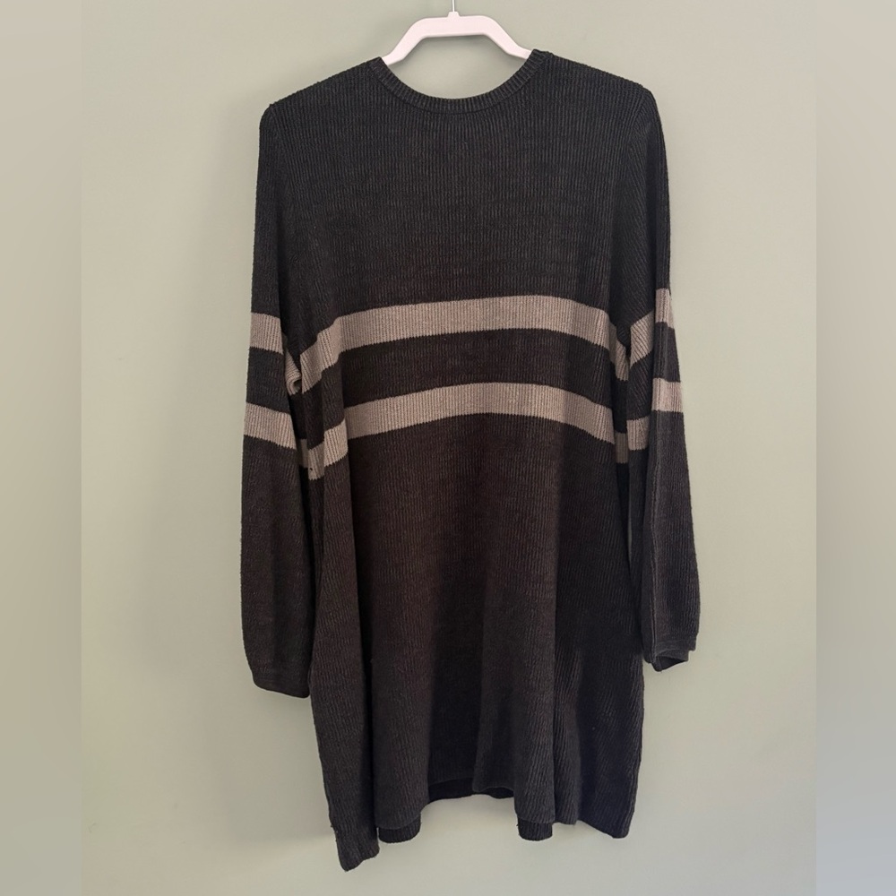 Free People Black and Gray Striped Mini Dress - Picture 12 of 14